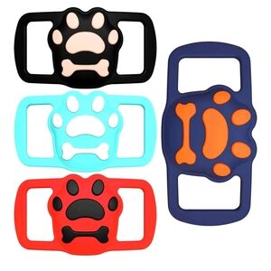 4 Pack Airtag Dog Collar Holder, Silicone Airtag Case for Dog and Cat Collars